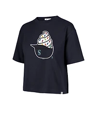 '47 Brand Women's Navy Seattle Mariners Ice Cream Helmet T-Shirt