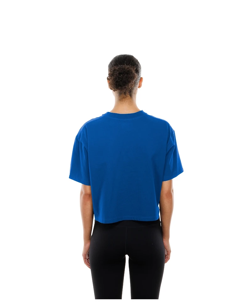 New Era Women's Royal York Mets Boxy Foil Logo T-Shirt