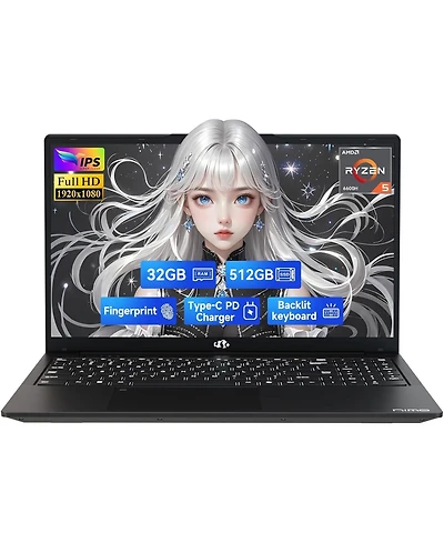 Nimo 15.6 Gaming Laptop Amd Ryzen 5 6600H 6-Cores 32GB DDR5 Ram 512GB Ssd 4.5GHz