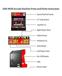Unico Mvsx Home Arcade Bartop Console and Base with 50 Snk Classic Games Including King of Fighters, Metal Slug, Samurai Showdown and More