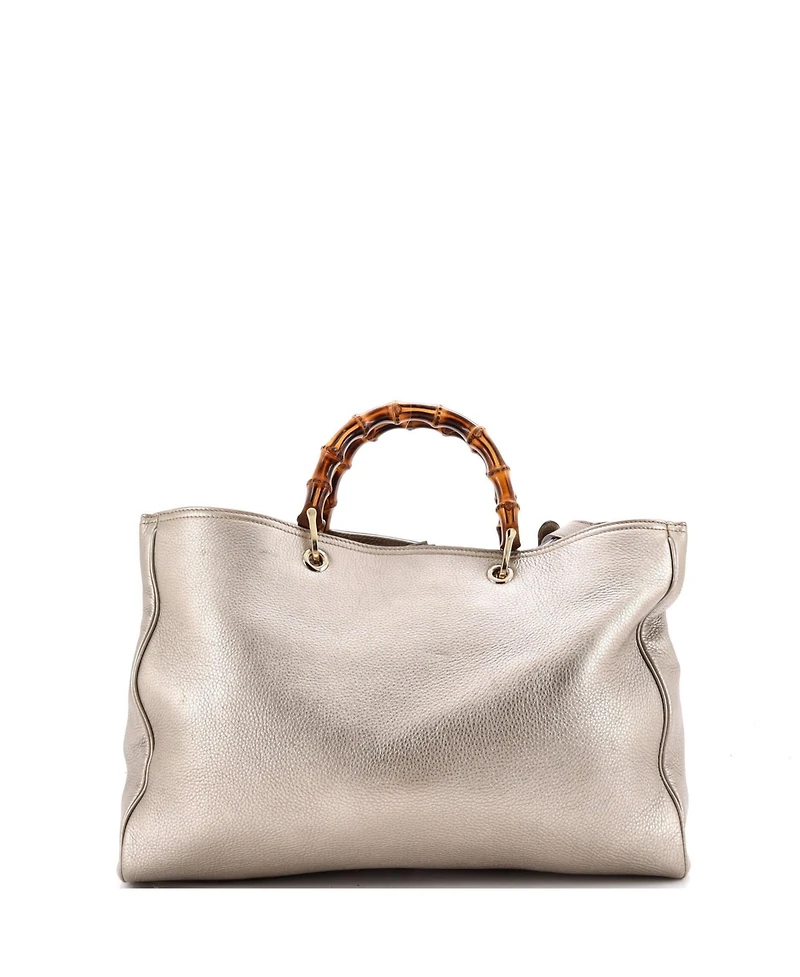 Pre-Owned Gucci Large Bamboo Shopper Tote Leather