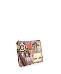 Pre-Owned Gucci Courrier Pouch Gg Coated Canvas with Applique