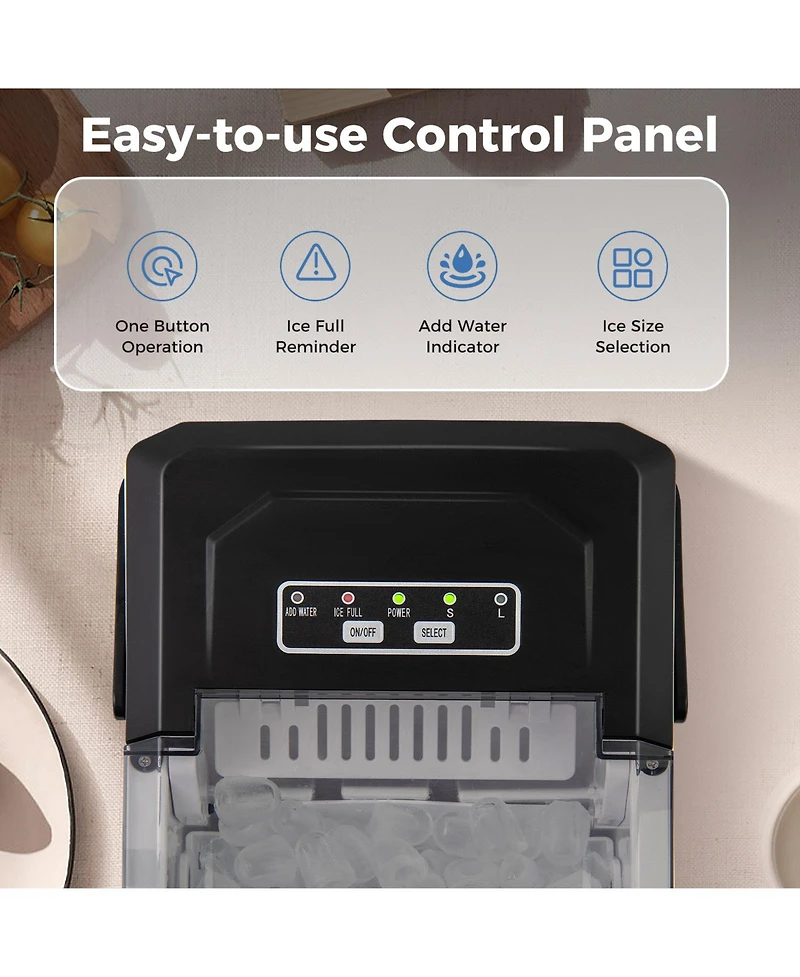 sumyeg Countertop Ice Maker with Self Cleaning Function for Home Office