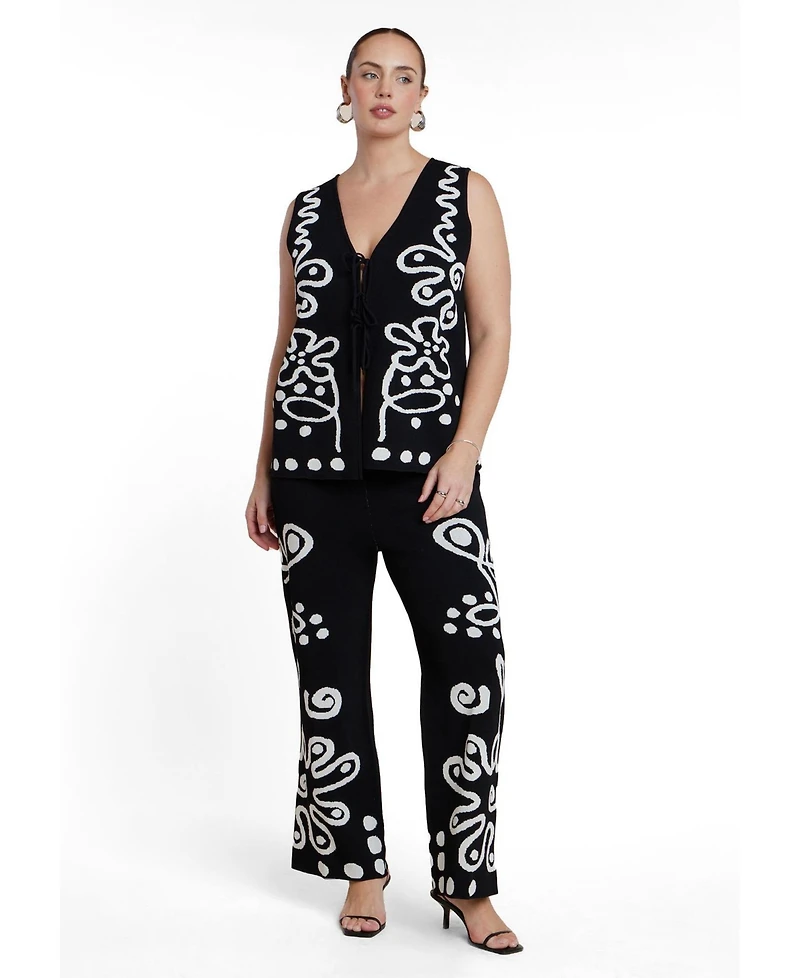 Eloquii Plus Women's Intarsia Sweater Vest