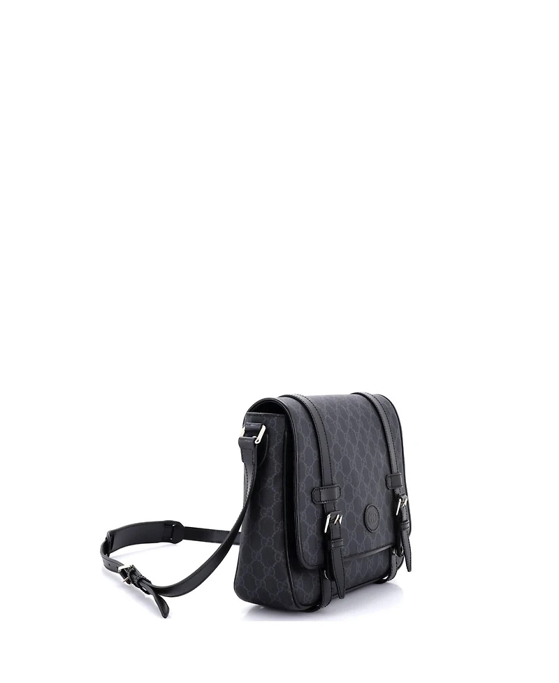 Pre-Owned Gucci Medium Interlocking G Patch Messenger Bag Gg Coated Canvas with Leather