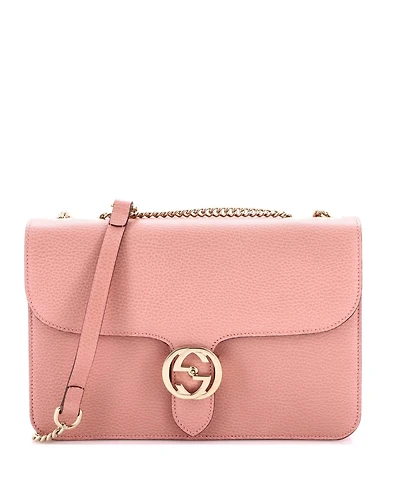 Pre-Owned Gucci Medium Interlocking Shoulder Bag Leather