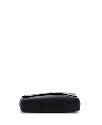 Pre-Owned Saint Laurent Medium Classic Monogram Reversible Shoulder Bag Embossed Leather and Suede