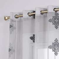Superior Lightweight Damask Sheer Curtain Panels, Set of 2