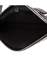 Pre-Owned Gucci Bee Web Zip Messenger Bag Caleido Gg Coated Canvas