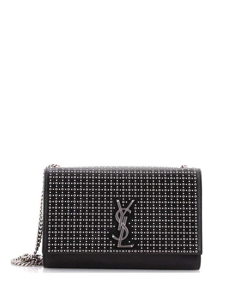Pre-Owned Saint Laurent Medium Classic Monogram Crossbody Bag Studded Leather