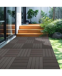 Streamdale Furniture Diy Composite Deck Tiles Coffee 8.7 sq ft (9-Pack)