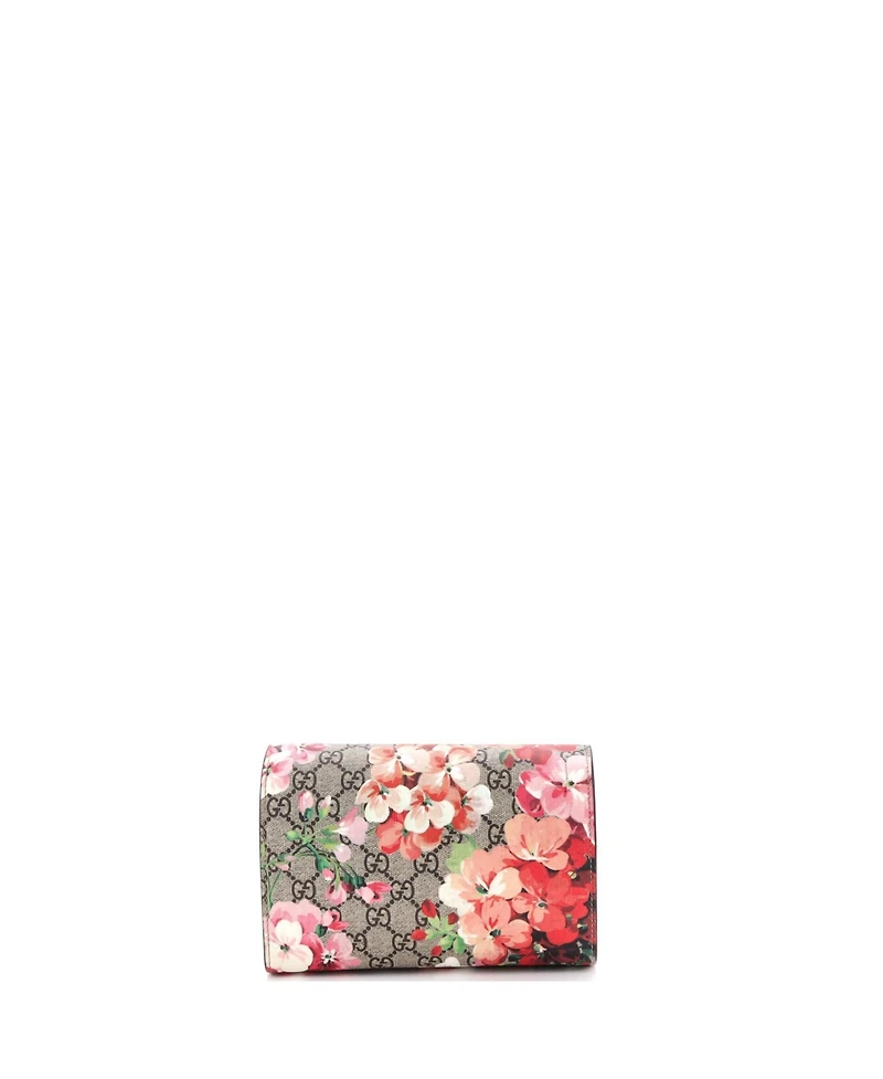 Pre-Owned Gucci Small Dionysus Chain Wallet Blooms Print Gg Coated Canvas