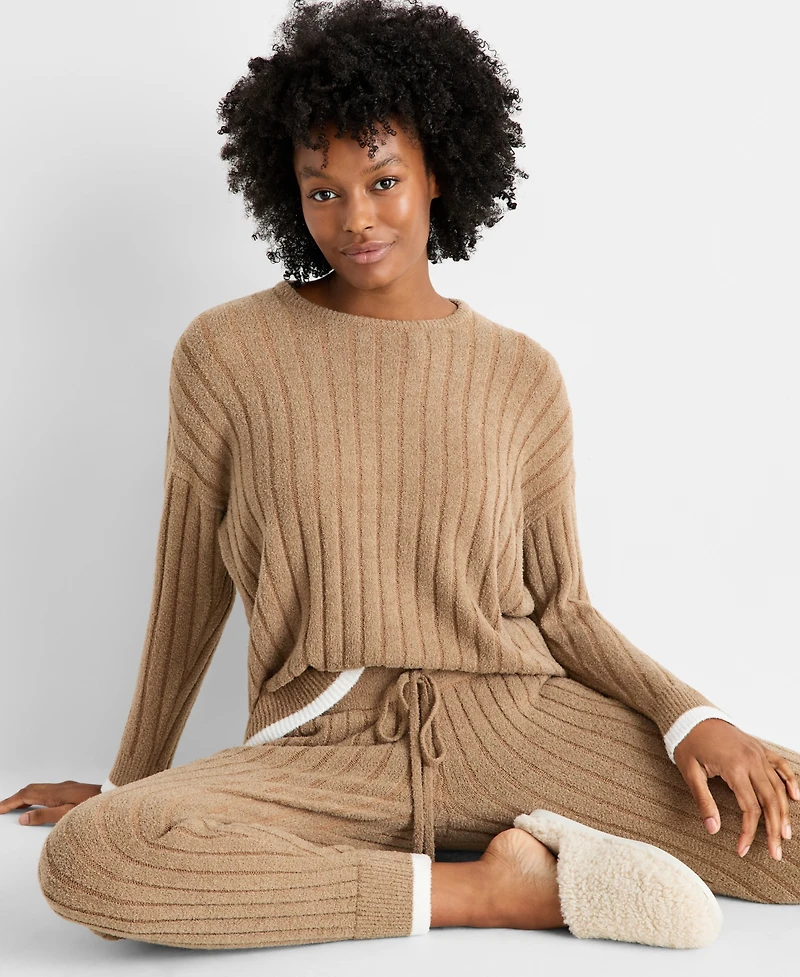 State of Day Women's Chenille Crewneck and Jogger Sweater Set, Macy's Exclusive