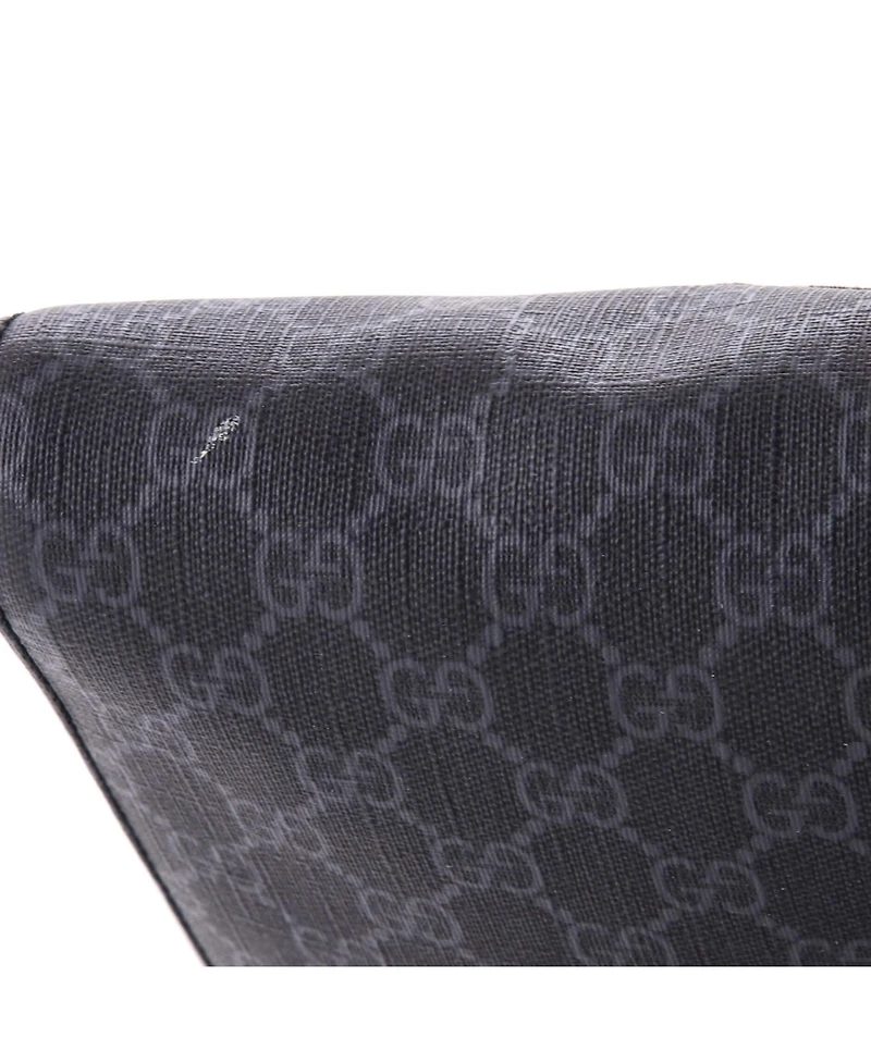 Pre-Owned Gucci Medium Night Courrier Zip Messenger Gg Coated Canvas with Applique