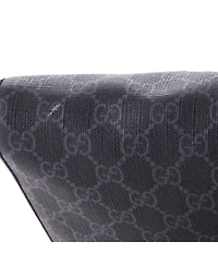 Pre-Owned Gucci Medium Night Courrier Zip Messenger Gg Coated Canvas with Applique