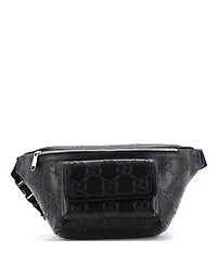 Pre-Owned Gucci Front Pocket Belt Bag Gg Embossed Perforated Leather