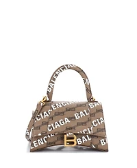 Pre-Owned Balenciaga Small Hourglass Top Handle Bag Monogram Coated Canvas