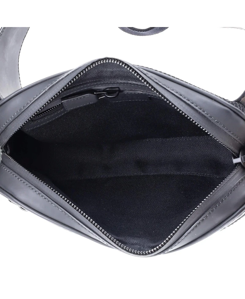 Pre-Owned Gucci Front Zip Belt Bag Gg Rubber Effect Leather