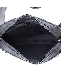Pre-Owned Gucci Front Zip Belt Bag Gg Rubber Effect Leather