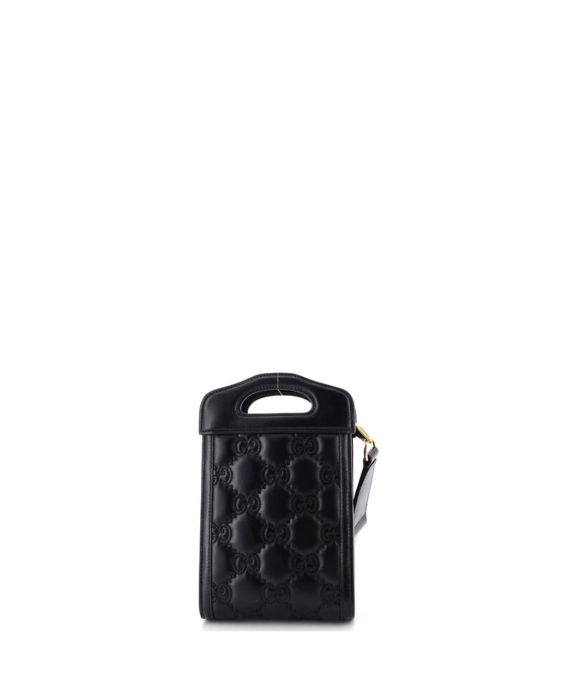 Pre-Owned Gucci Mini Top Handle Crossbody Bag Gg Matelasse Leather