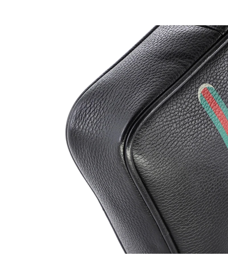 Pre-Owned Gucci Small Logo Zip Messenger Bag Printed Leather