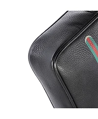 Pre-Owned Gucci Small Logo Zip Messenger Bag Printed Leather