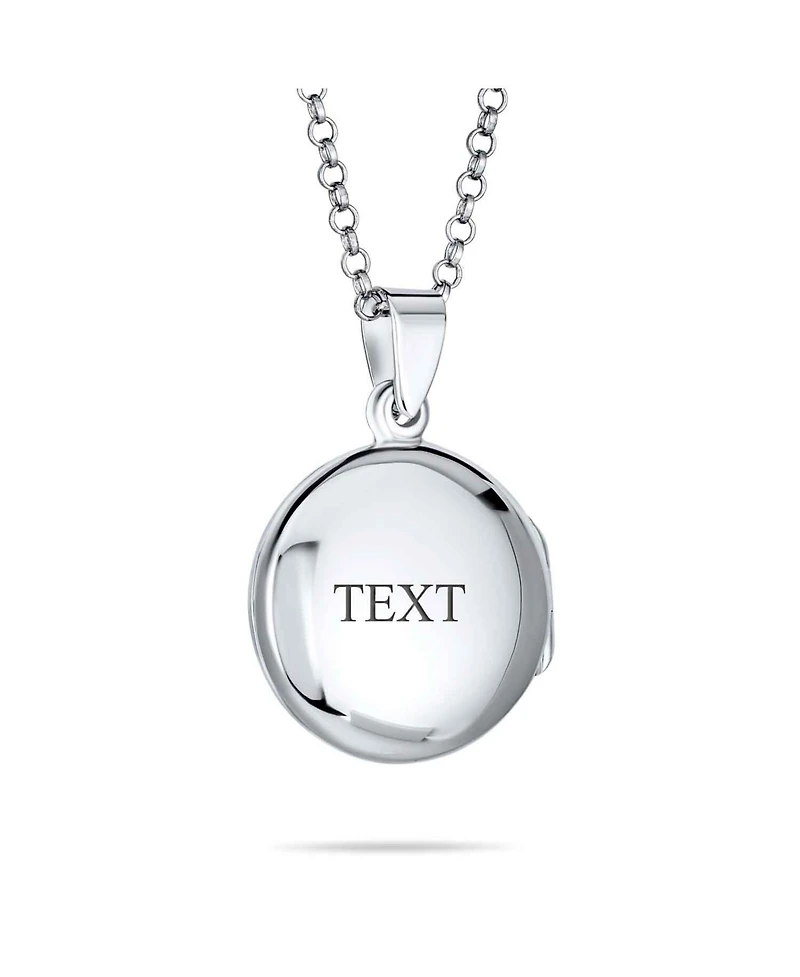 Bling Jewelry Religious Holy Cross Photo Locket Necklace Round Circle Holds Pictures .925 Sterling Silver