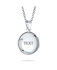 Bling Jewelry Religious Holy Cross Photo Locket Necklace Round Circle Holds Pictures .925 Sterling Silver