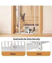 Streamdale Furniture Extra Tall Cat Gate with Small Door, Pressure Mounted