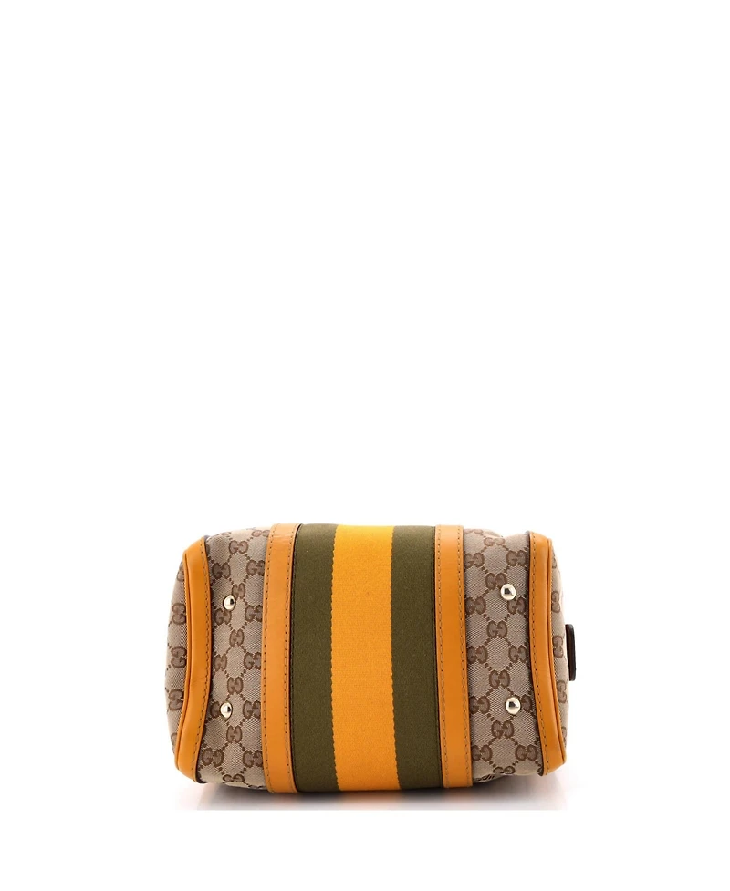 Pre-Owned Gucci Small Vintage Web Boston Bag Gg Canvas