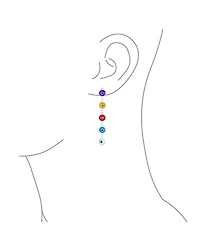 Bling Jewelry Turkish Spiritual Protection Multi Color Evil Eye Long Dangling Earrings .925 Sterling Silver