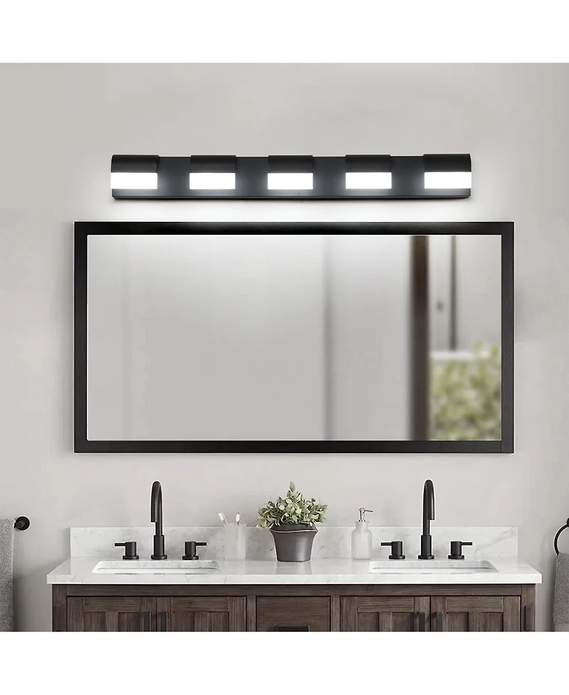 Busdays 5 Light Led Modern Bathroom Vanity Lights Over Mirror Wall Mount Lighting Fixture