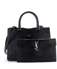 Pre-Owned Saint Laurent Medium Uptown Tote Embossed Leather