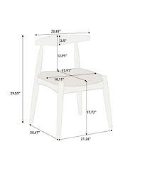 Clihome Set of 2 Rubberwood Dining Chairs, Ergonomic Backrest and Faux Leather Upholstery