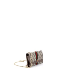 Pre-Owned Gucci Ophidia Chain Wallet Gg Coated Canvas
