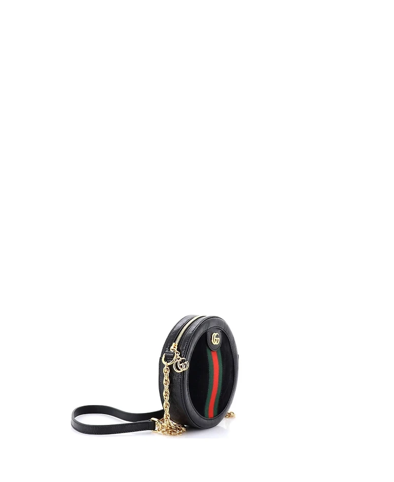 Pre-Owned Gucci Mini Ophidia Round Shoulder Bag Suede