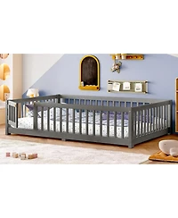 Streamdale Furniture Floor Bed with Safety Guardrails and Door