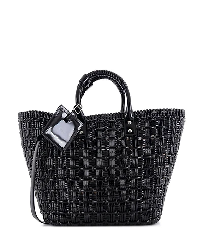 Pre-Owned Balenciaga Small Bistro Panier Bag Woven Faux Leather