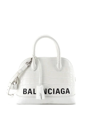 Pre-Owned Balenciaga Small Logo Ville Bag Embossed Leather