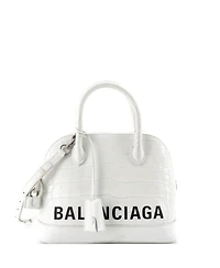 Pre-Owned Balenciaga Small Logo Ville Bag Embossed Leather