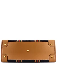 Pre-Owned Gucci Xl Bauletto Duffle Bag Gg Canvas with Leather
