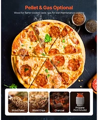 Cozito Dual Fuel Outdoor Pizza Oven, 12 inches Wood Fire and Propane Pizza Maker