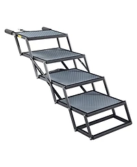 Cozito Dog Stairs for Car 4-Step Extra Wide Foldable Ramp for Large Dogs