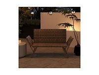 Lucky One 2-Person Convertible Patio Sofa Rattan Daybed with Adjustable Armrests