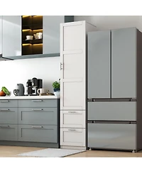 Streamdale Furniture Tall Freestanding Kitchen Pantry Cabinet with One Door and Two Drawers
