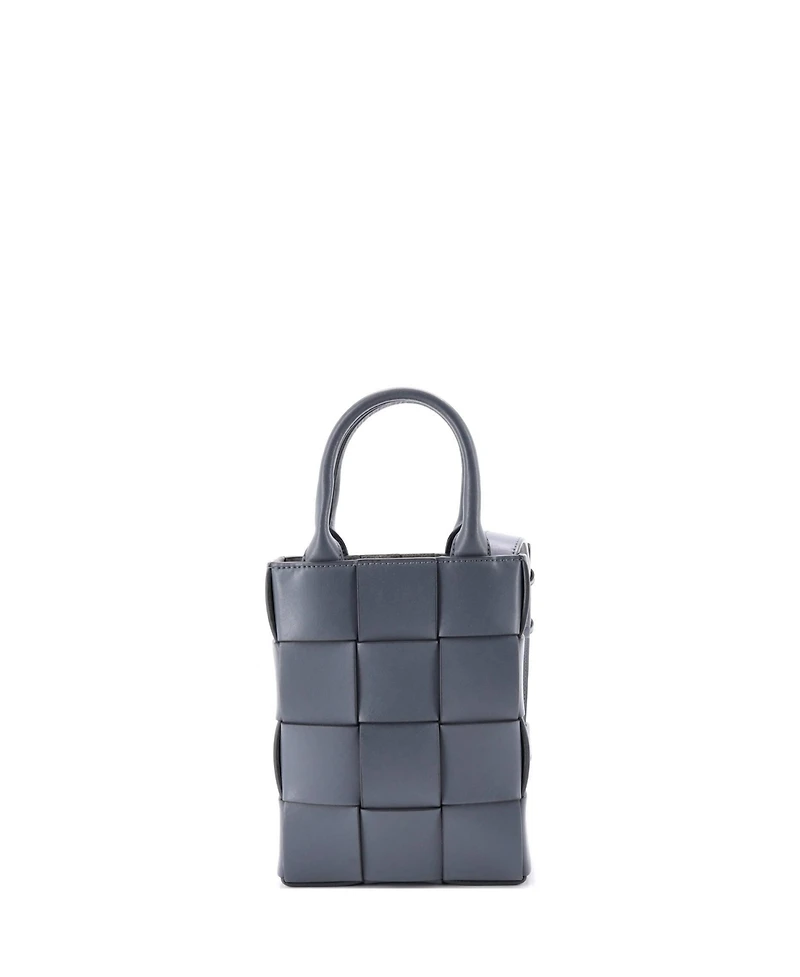 Pre-Owned Bottega Veneta Mini Cassette Convertible Tote Maxi Intrecciato Leather