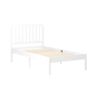 Platform Bed Frame with Wood Slat Headboard and Foundation