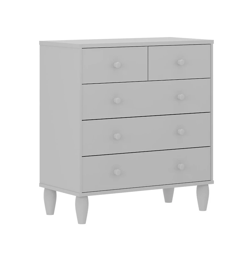Large Kids 5-Drawer Wood Dresser Chest for Bedrooms