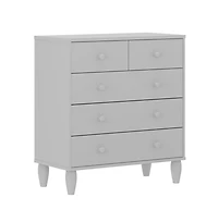 Large Kids 5-Drawer Wood Dresser Chest for Bedrooms