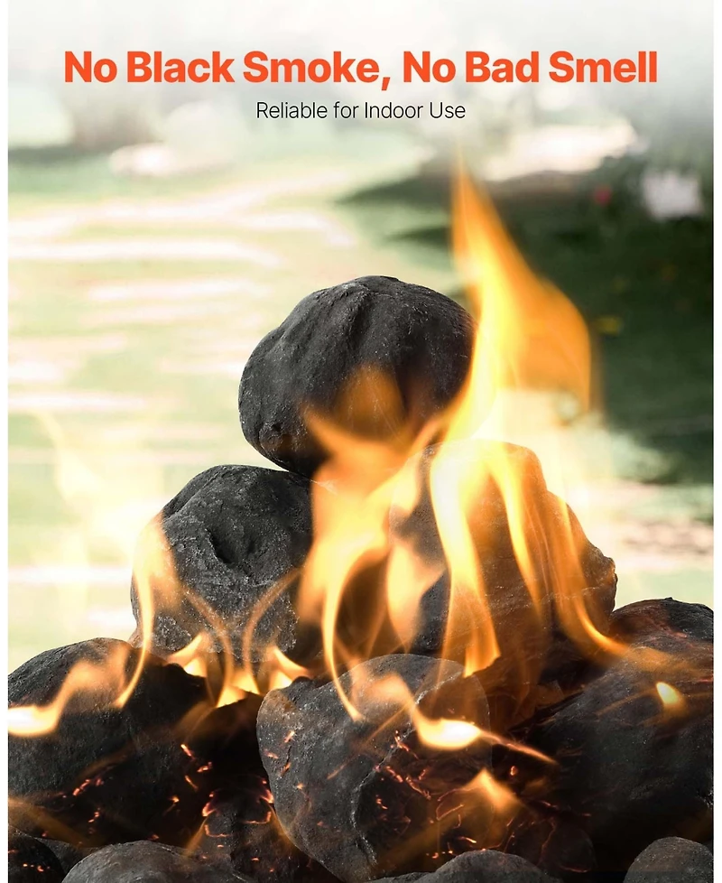 Cozito Lava Rocks, 1.2-2.0 inches 25-Piece Fire Stones for Propane Gas Fire Pits